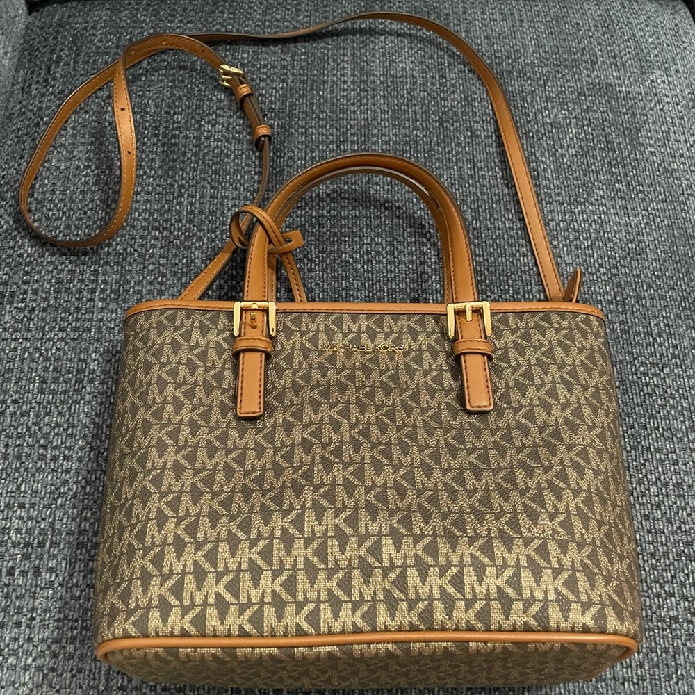NWOT mini Michael Kors Brown Signature Tote Bag